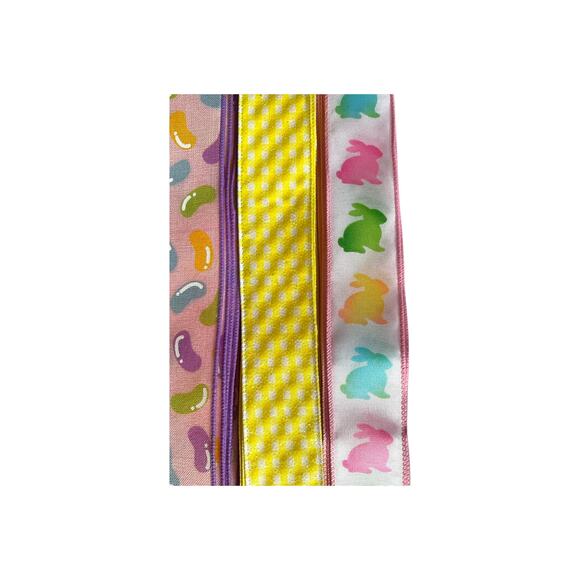 DIY Jelly Bean Easter Wreath Making Kit, Bunny Trail Sign Ribbon Bundle Set - Picture 5 of 5